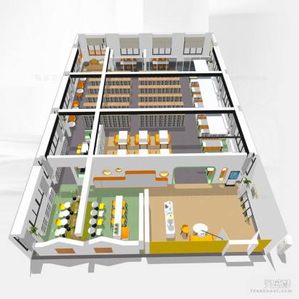 学校图书馆室内设计丨