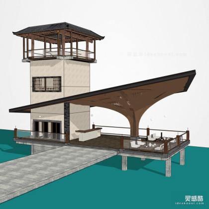 游客中心滨水建筑 观景平台塔楼丨