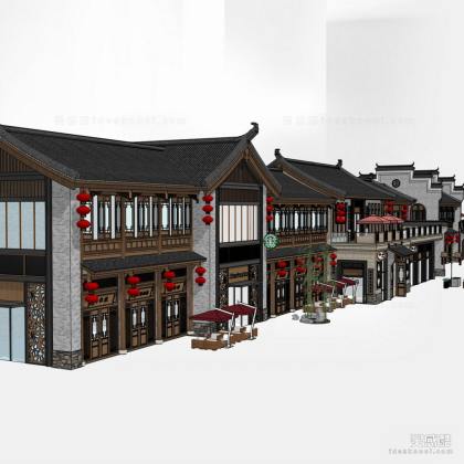 中式古建商业街 商业建筑丨