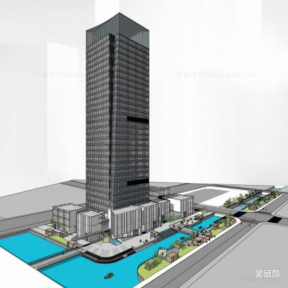 超高层滨水商业办公建筑丨