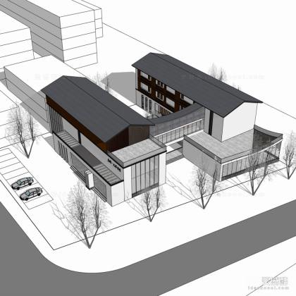 新中式办公楼 文化馆建筑丨