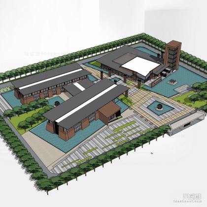 综合办公建筑 红砖建筑丨