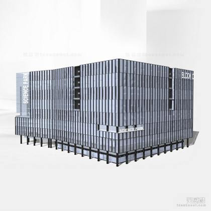 现代商业办公建筑 玻璃幕墙外立面丨