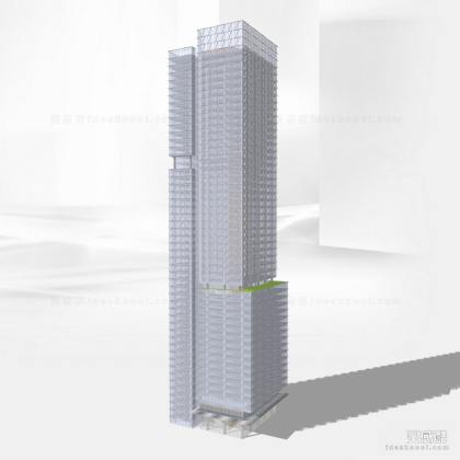 现代高层玻璃酒店办公建筑丨