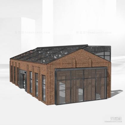 工业厂房建筑 红砖建筑丨