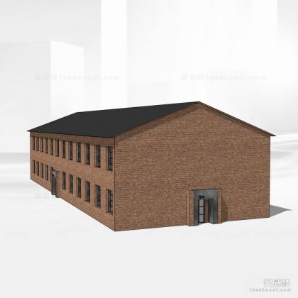 工业厂房建筑 红砖建筑丨