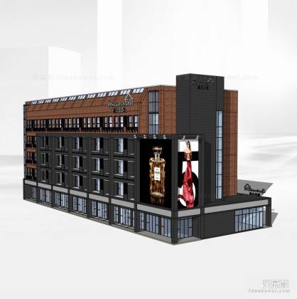 酒店公寓建筑 商业办公建筑 红砖建筑丨