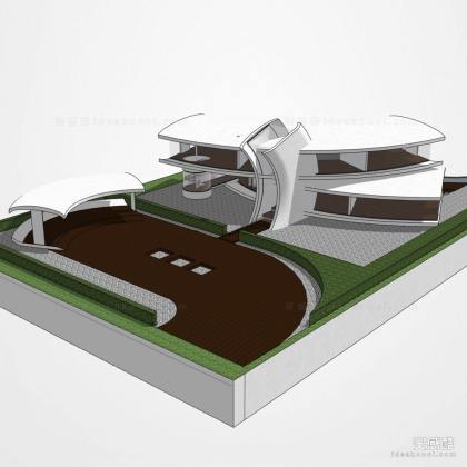 现代异形建筑 创意酒店别墅建筑丨