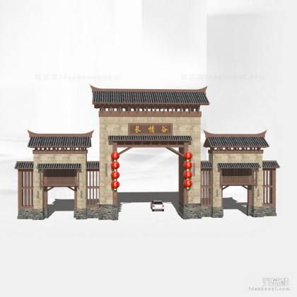 中式入口大门丨