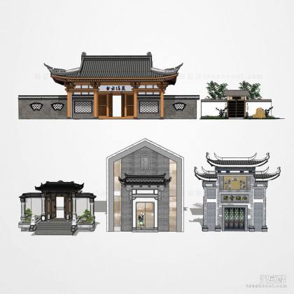 中式入口门头丨