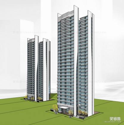 现代风格高层住宅建筑豪宅丨