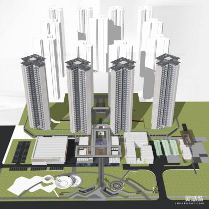 高层住宅建筑 示范区入口景观丨