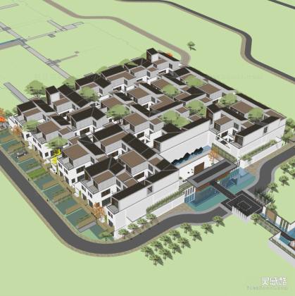 中式住宅酒店别墅建筑丨