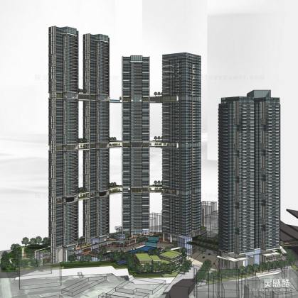 现代高层住宅建筑+住宅景观丨