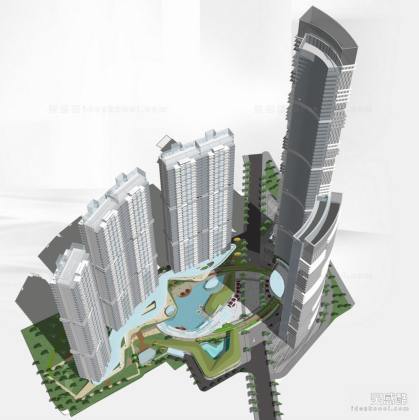 现代高层住宅建筑+景观丨