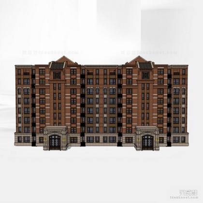 多层住宅建筑 红砖建筑丨