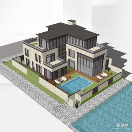 现代酒店别墅建筑丨