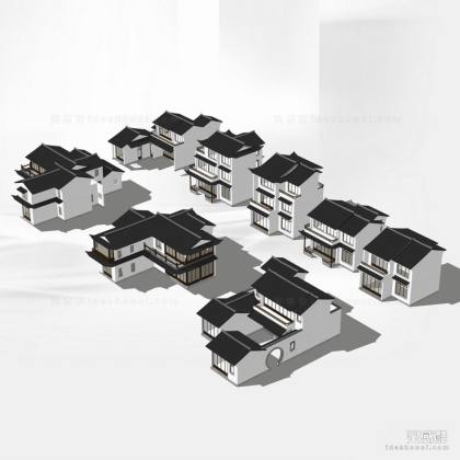 中式酒店别墅建筑丨