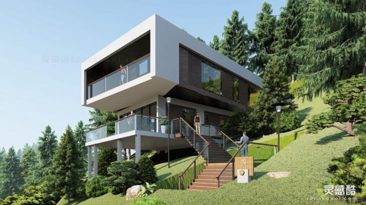 山地现代别墅建筑丨
