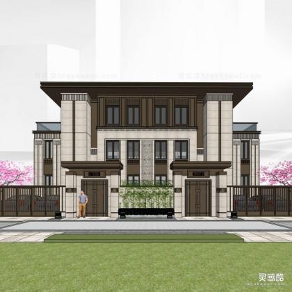 双拼别墅建筑丨