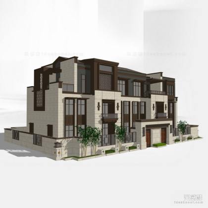 中式联排别墅建筑丨