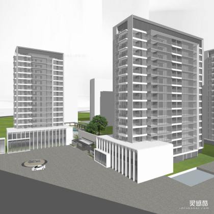 现代中式主入口住宅建筑丨
