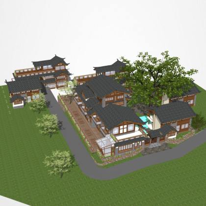 中式酒店民宿建筑丨