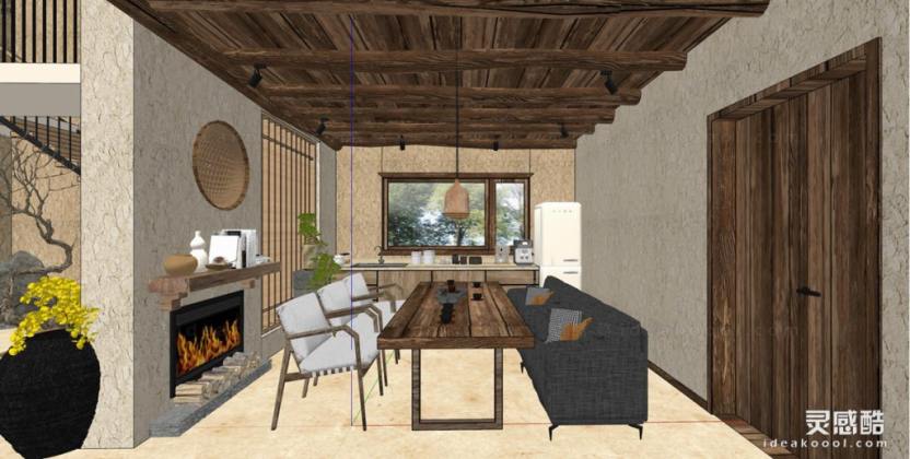 自然风民宿酒店会客厅丨