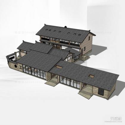 穿斗结构院子 酒店民宿建筑丨