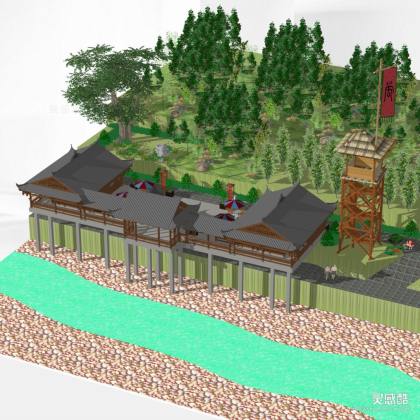 吊脚楼民宿建筑丨