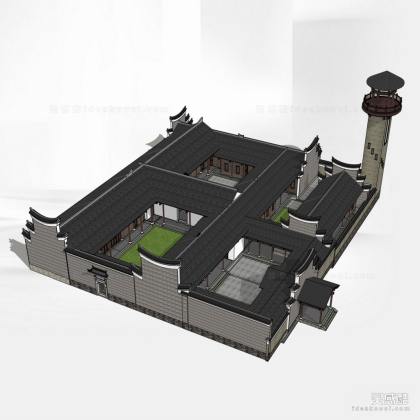 徽派民居大院丨