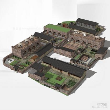 窑洞民宿院落建筑丨