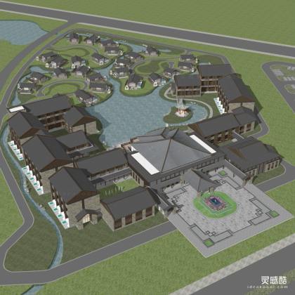 中式度假酒店建筑+景观丨