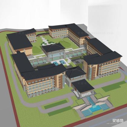 新中式度假酒店建筑丨