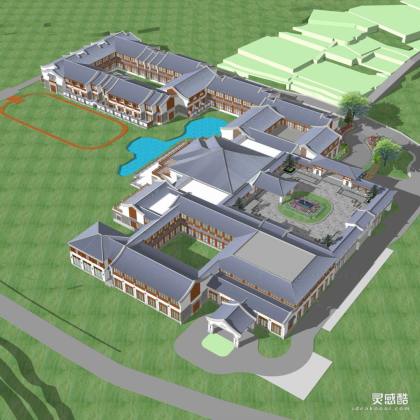 中式度假山庄酒店会所建筑丨