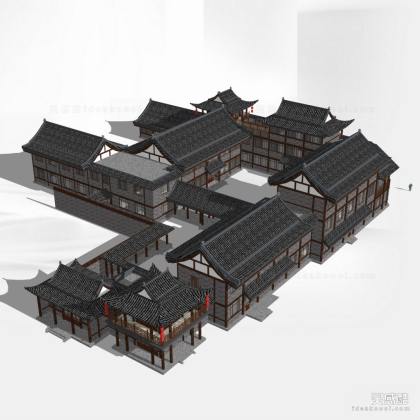 中式会所四合院建筑丨