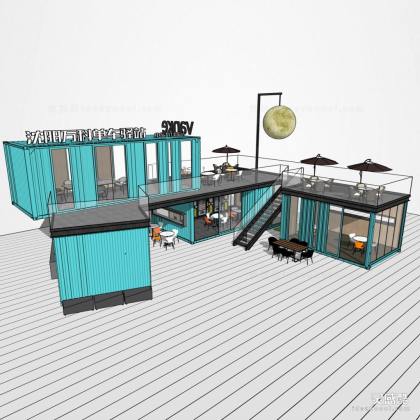 集装箱自行车驿站建筑丨