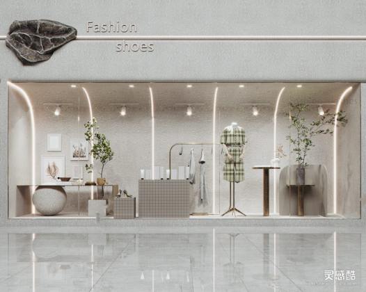 现代服装店橱窗_门面招牌_模特_展台_饰品摆件丨