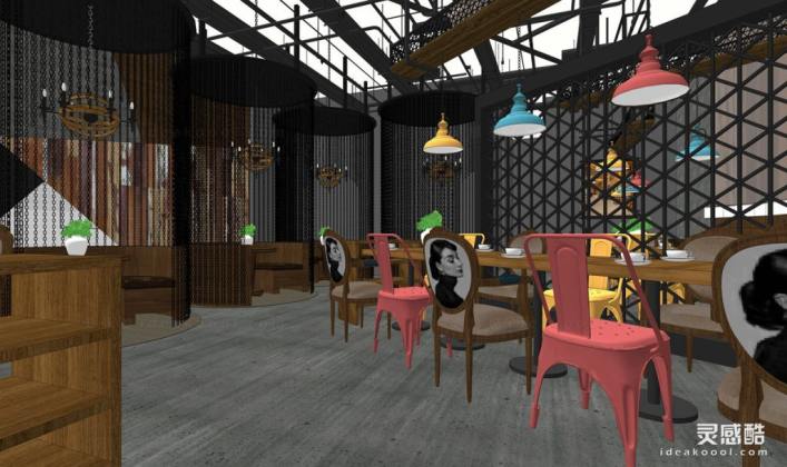 复古工业风格创意餐厅丨