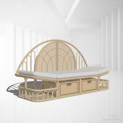 民宿创意小沙发 藤编多人沙发丨