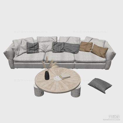 多人沙发 茶几 组合丨