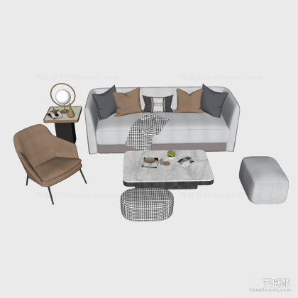 多人沙发茶几组合丨