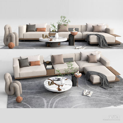 多人沙发茶几组合丨