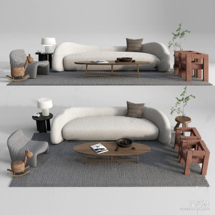 多人沙发茶几组合丨