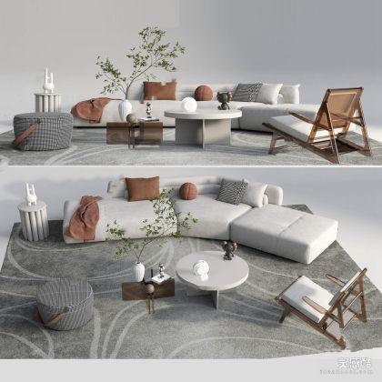 多人沙发茶几组合丨