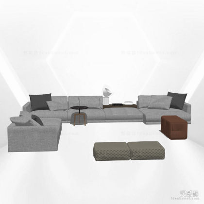 多人沙发茶几组合丨