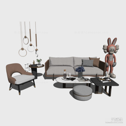 多人沙发茶几组合丨