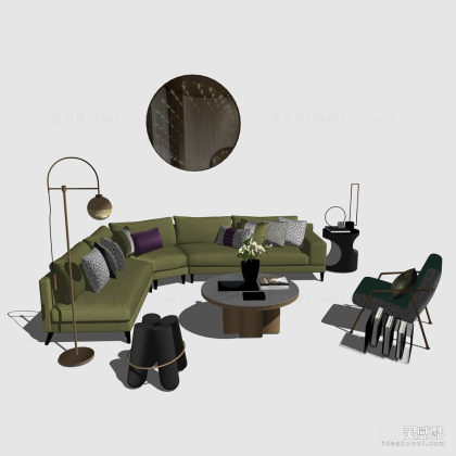 现代轻奢 多人沙发茶几组合丨