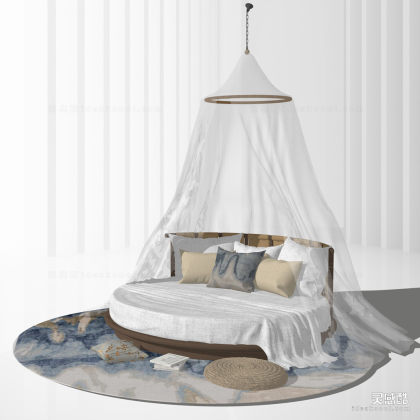 现代圆床 双人床丨