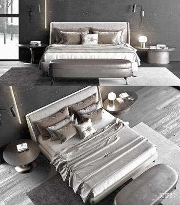 双人床 床头柜丨